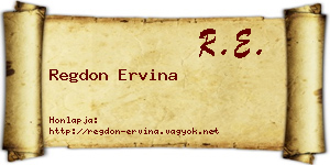 Regdon Ervina névjegykártya